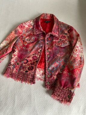 Boho Chic Multi-Pattern Fringe Jacket